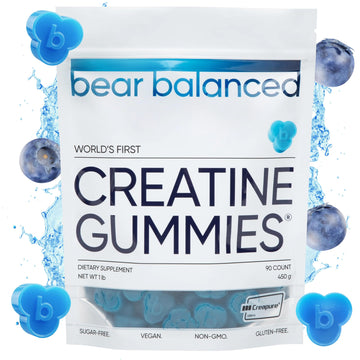 Bear Balanced Creatine Gummies for Men & Women - Creapure® Creatine Monohydrate, L-Theanine, L-Tyrosine & B12 for Muscle Growth, Strength, Focus, Energy & Health Bear Balanced buy australia supplements