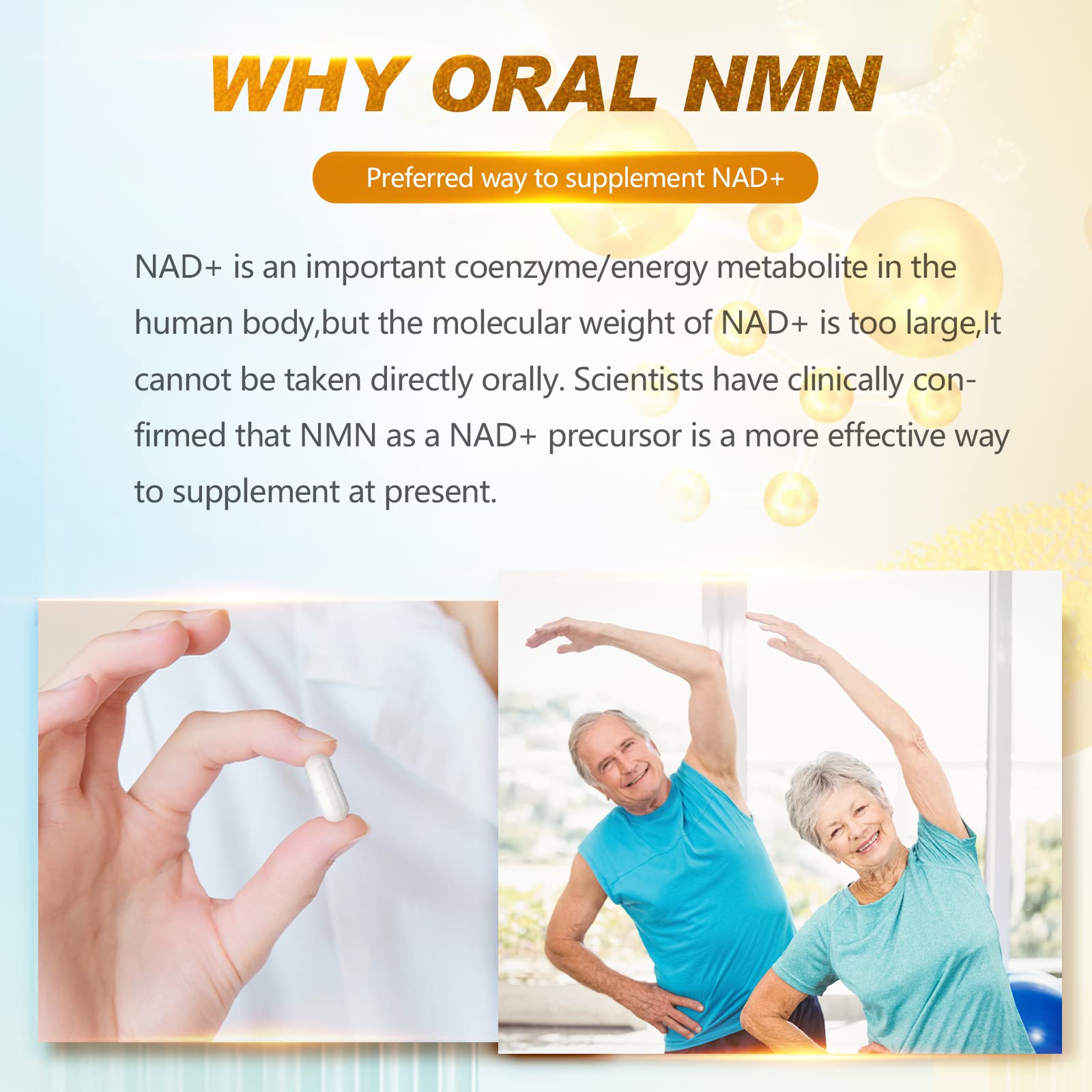 KFG NMN 18000 - NMN Nicotinamide Mononucleotide Supplement with Resveratrol, Stabilized Form & 99% High Purity to Boost NAD+ Levels for DNA Repair Supplement,for Healthy Aging,60 Capsules KFG buy australia supplements