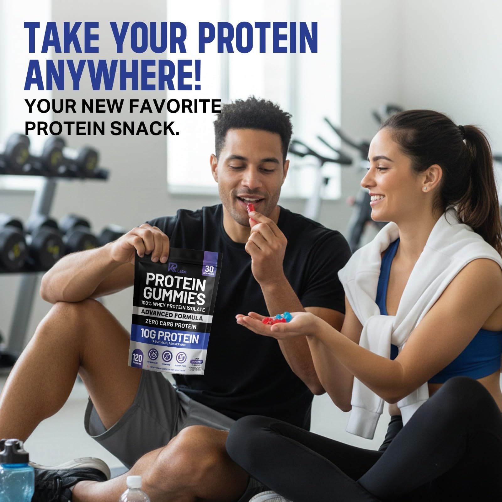 KR Labs Zero Carb 100% Pure Whey Isolate Protein Gummies | 300g Total Protein per Bag | 10g per Serving Plant Based with Vitamins for Men & Women KR Labs buy australia supplements
