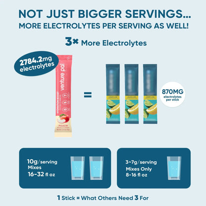 Venture Pal Sugar Free Electrolyte Powder Packets - Liquid Daily IV Hydration Packets | Electrolytes Drink Mix with 5 Vitamins & 7 Electrolytes | Keto Friendly Venture Pal