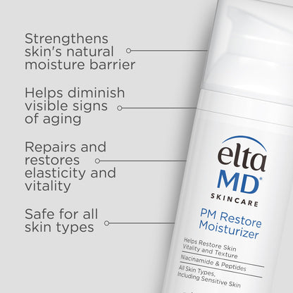 EltaMD PM Restore Night Moisturizer Face Cream, For All Skin Types, 1.7 oz EltaMD