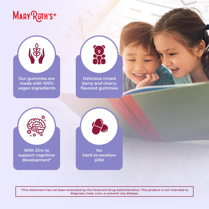 MARYRUTH'S Kids Vitamins | Multi | 1 Month Supply | Multivitamin Gummies for Ages 4+ | Multivitamin for Kids | Vegan | Only 2 Gummies a Day | 60 Count MARYRUTH'S