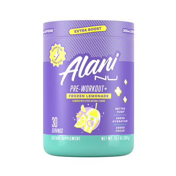 Alani Nu Pre Workout+ Powder Frozen Lemonade, Extra Boost, Sugar Free, 300mg Caffeine, L-Theanine, Beta-Alanine, Citrulline, 30 Servings Alani Nu buy australia supplements