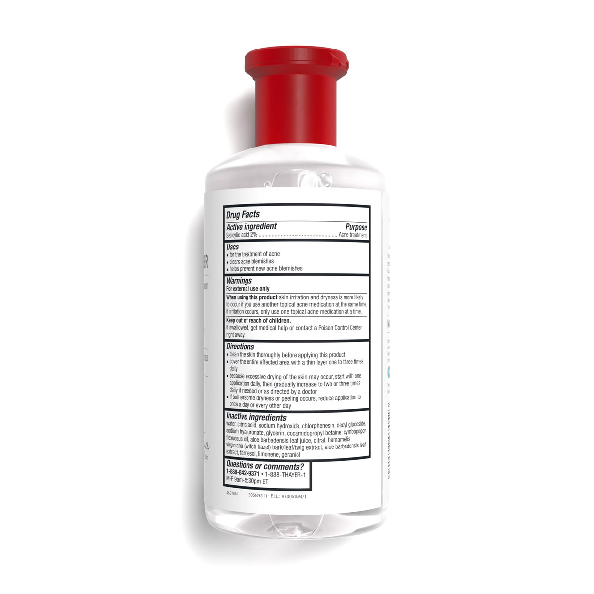 Thayers Blemish Clearing Salicylic Acid Toner, Acne Treatment Face Toner with 2% Salicylic Acid, Soothing and Non-Stripping Skin Care, 12 Fl Oz THAYERS