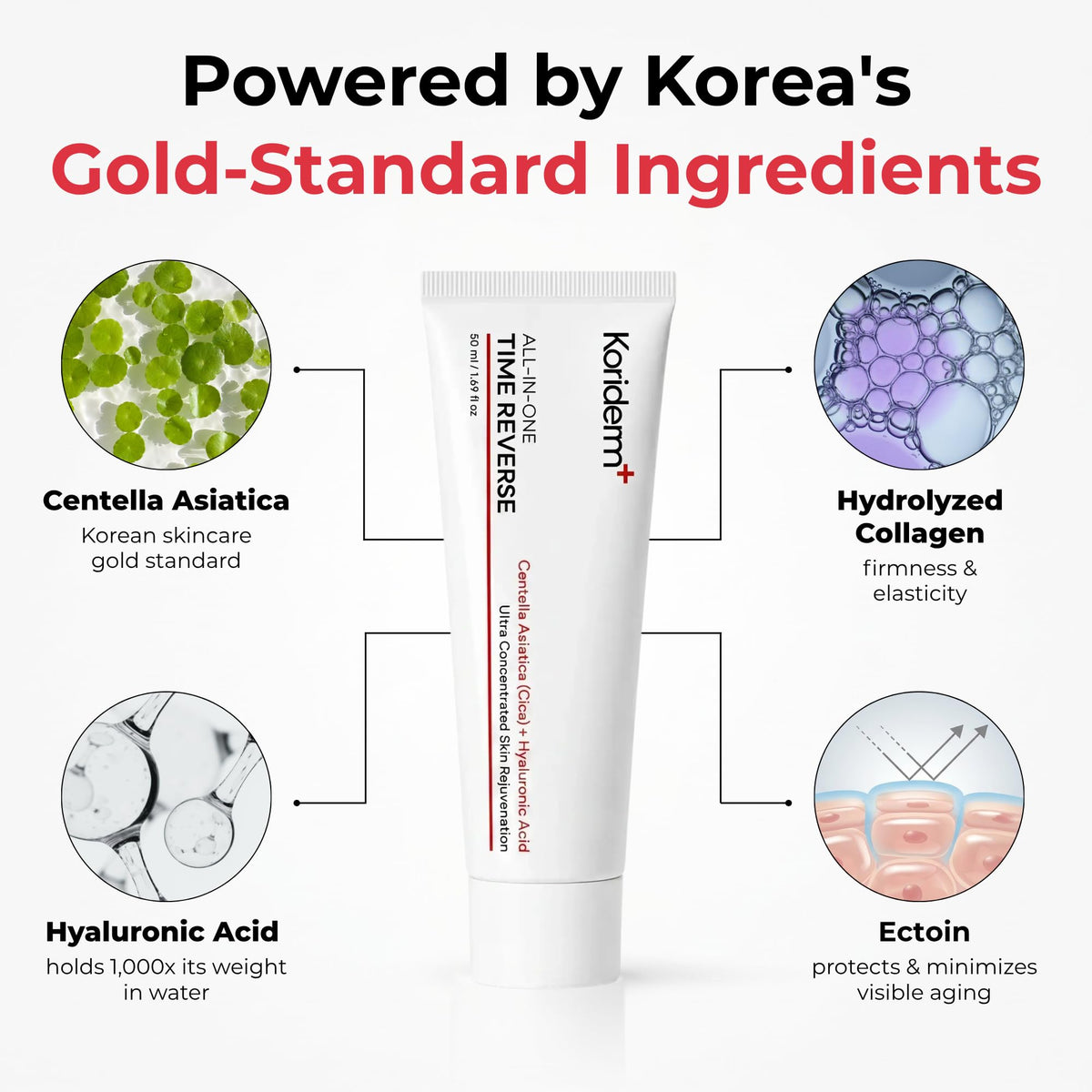 Koriderm Time Reverse Cream, Korean Skin Care Face Moisturizer, 1.69 Fl Oz Koriderm