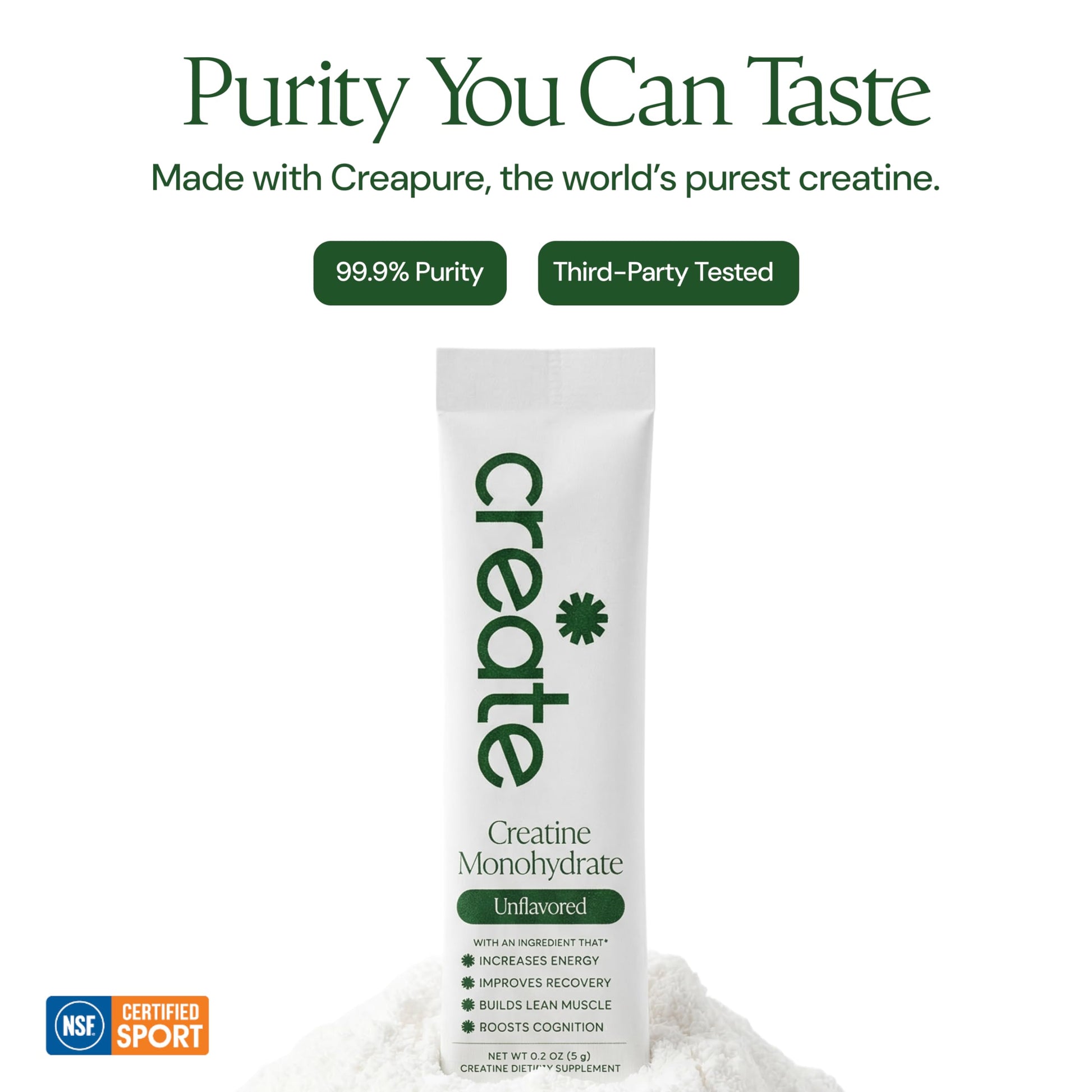 Create Creatine Monohydrate Powder - Creatine Travel Packets, Made with Creapure, 3rd Party Tested & NSF Certified for Sport, 30 Stick Packs, Unflavored Create buy australia supplements