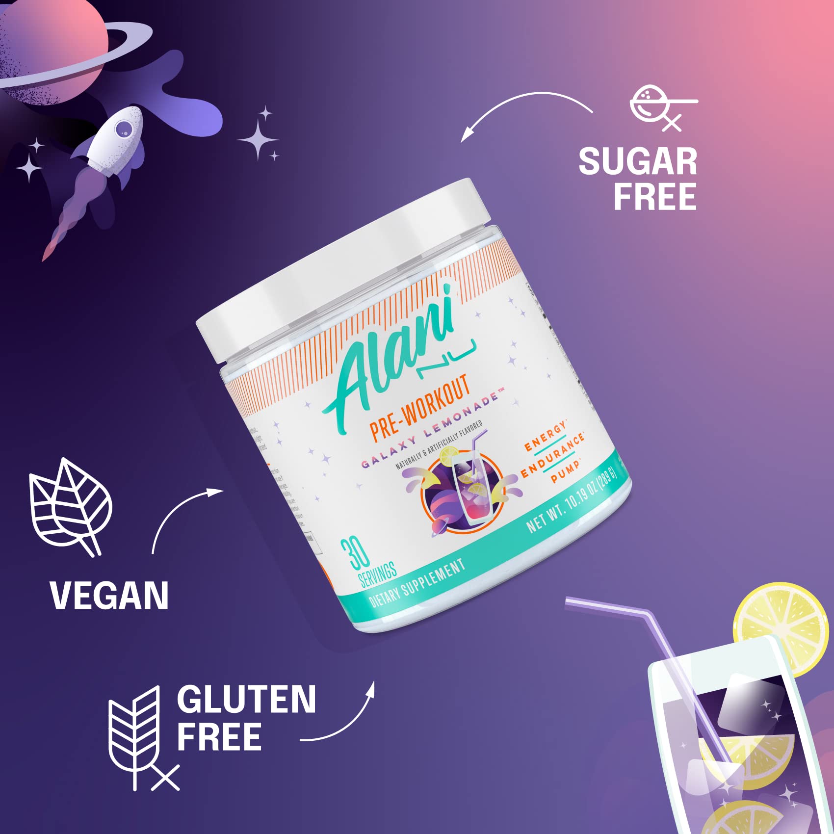 Alani Nu Pre Workout Powder GLAXAY Lemonade, Amino Energy Boost, Endurance Supplement, Sugar Free, 200mg Caffeine, L-Theanine, Beta-Alanine, L-Citrulline, 30 Servings Alani Nu buy australia supplements