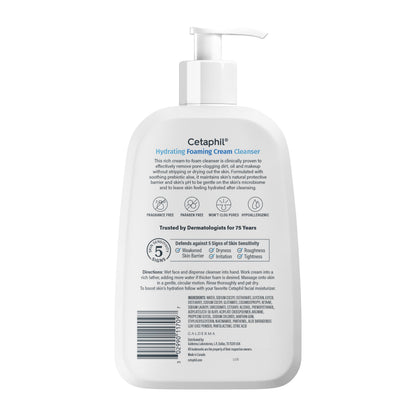 Cetaphil Cream to Foam Face Wash, Sensitive Skin Cleanser, 16oz Cetaphil