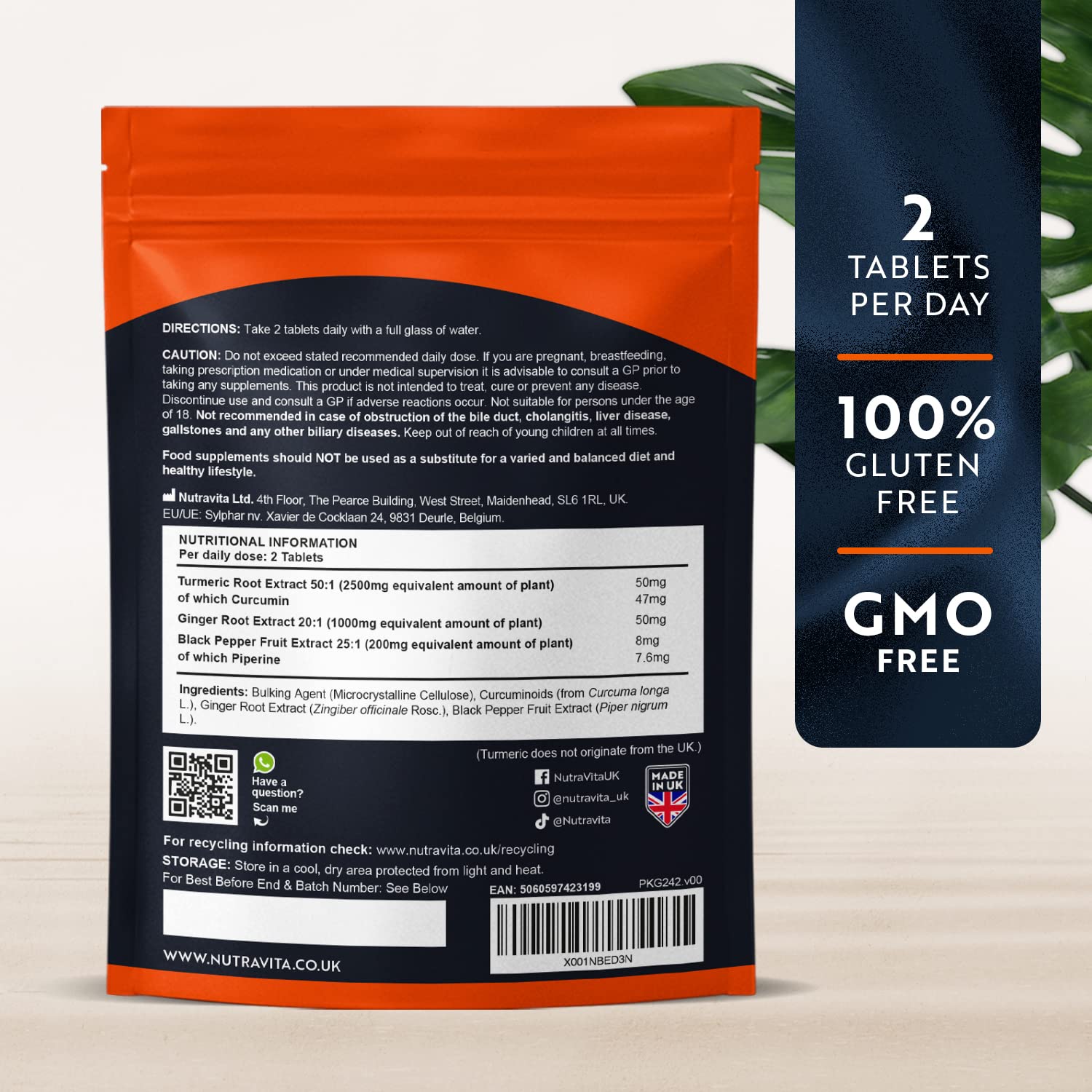 Nutravita Turmeric Tablets 2500mg with Black Pepper & Ginger - 180 High Strength Tumeric Nutravita buy australia supplements
