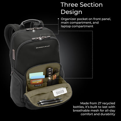 Briggs & Riley Medium Expandable Briefcase - Laptop Bag for Work & Travel, Briefs for Men & Women, Includes Shoulder Strap, Self-Repairing Zippers, Fits up to 15" Computer - HTA Collection, Black Gsupps Australia