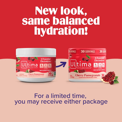 Ultima Replenisher Daily Electrolyte Powder Drink Mix – Sugar Free – Cherry Pomegranate, 30 Servings – Hydration Powder with 6 Electrolytes Ultima Replenisher