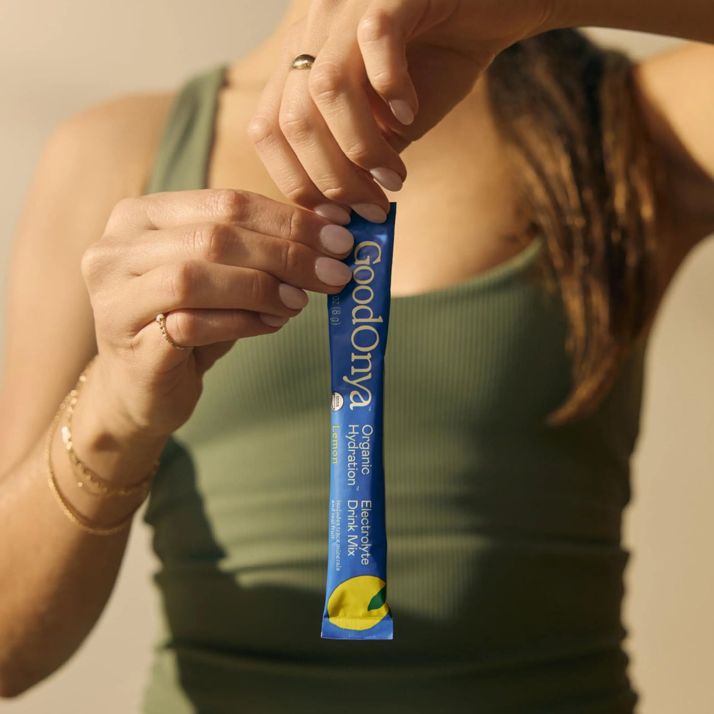 GOODONYA Organic Hydration Electrolyte Drink Mix, Certified Organic Hydration Powder, Non-GMO, Biochecked Glyphosate Free, Low Sugar, Lemonade Flavor, No Artificial Flavors,12 Stick Packs GOODONYA