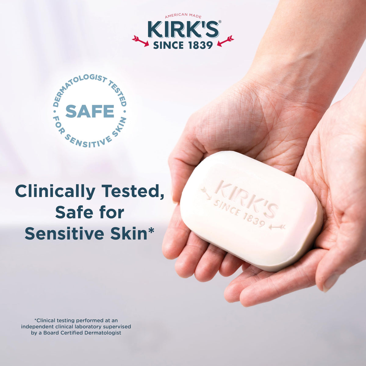 Kirk's Fragrance Free Castile Bar Soap (Pack of 3) Kirk's