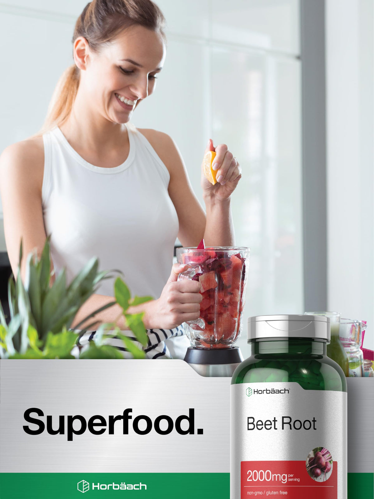 Horbäach Beet Root Powder Capsules | 220 Pills | Herbal Extract | Non-GMO, Gluten Free Supplement Horbäach