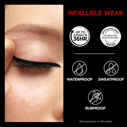 L'Oreal Paris Infallible Grip Mechanical Gel Eyeliner Pencil, Smudge-Resistant, Waterproof Eye Makeup with Up to 36HR Wear, Brown Denim, 0.01 Oz L'Oreal Paris