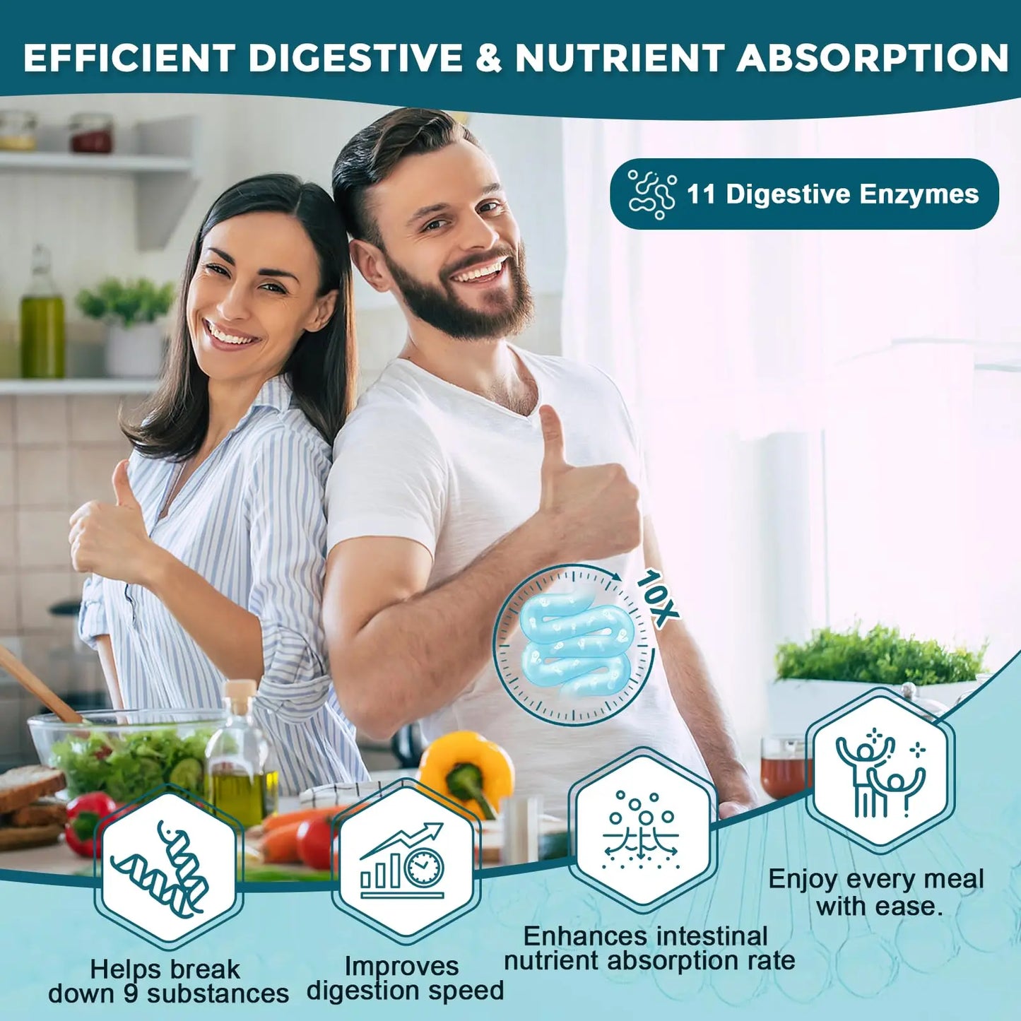 Probiotics for Women-Men Digestive Health with 120 Billion CFUs, Prebiotics and Probiotics for Women-Men, Digestive Enzymes, Nutrient Absorption, Immune Support DRFOSTER