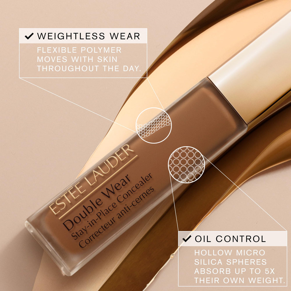 Estée Lauder Double Wear Stay-in-Place Flawless 24-Hour Concealer Makeup | Longwear | Soft Matte Finish, Medium-to-Full Coverage | Hydrating Concealer, 0.4 Fl Oz, 2C Estée Lauder