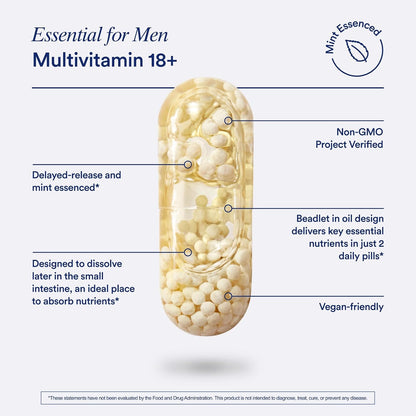 Ritual Synbiotic+ Probiotic Gut Health Support and Men's 18+ Multivitamin
