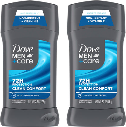 DOVE MEN + CARE Antiperspirant Deodorant Stick Clean Comfort Twin Pack 72-Hour Sweat & Odor Protection Antiperspirant for Men With 1/4 Moisturizing Cream 2.7 oz Gsupps Australia