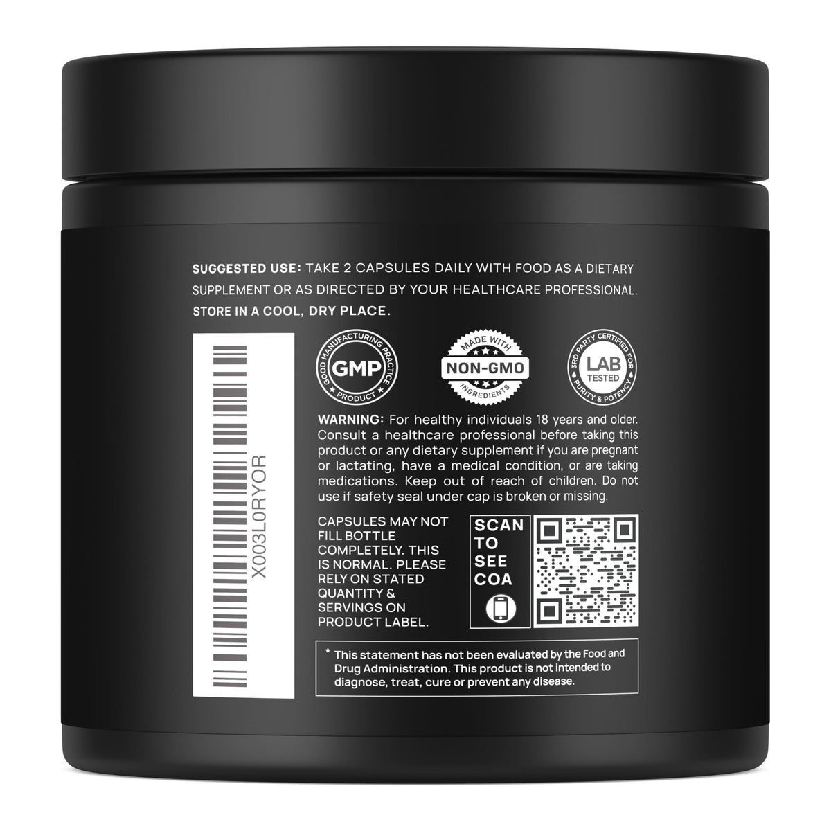 16x Strength Lions Mane Supplement Capsules Super Nootropic w. Ashwagandha & Rhodiola - Highest Potency 16:1 Lion's Mane Mushroom Extract 50% Polysaccharides TERRA ELMNT