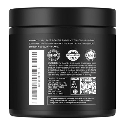 16x Strength Lions Mane Supplement Capsules Super Nootropic w. Ashwagandha & Rhodiola - Highest Potency 16:1 Lion's Mane Mushroom Extract 50% Polysaccharides TERRA ELMNT