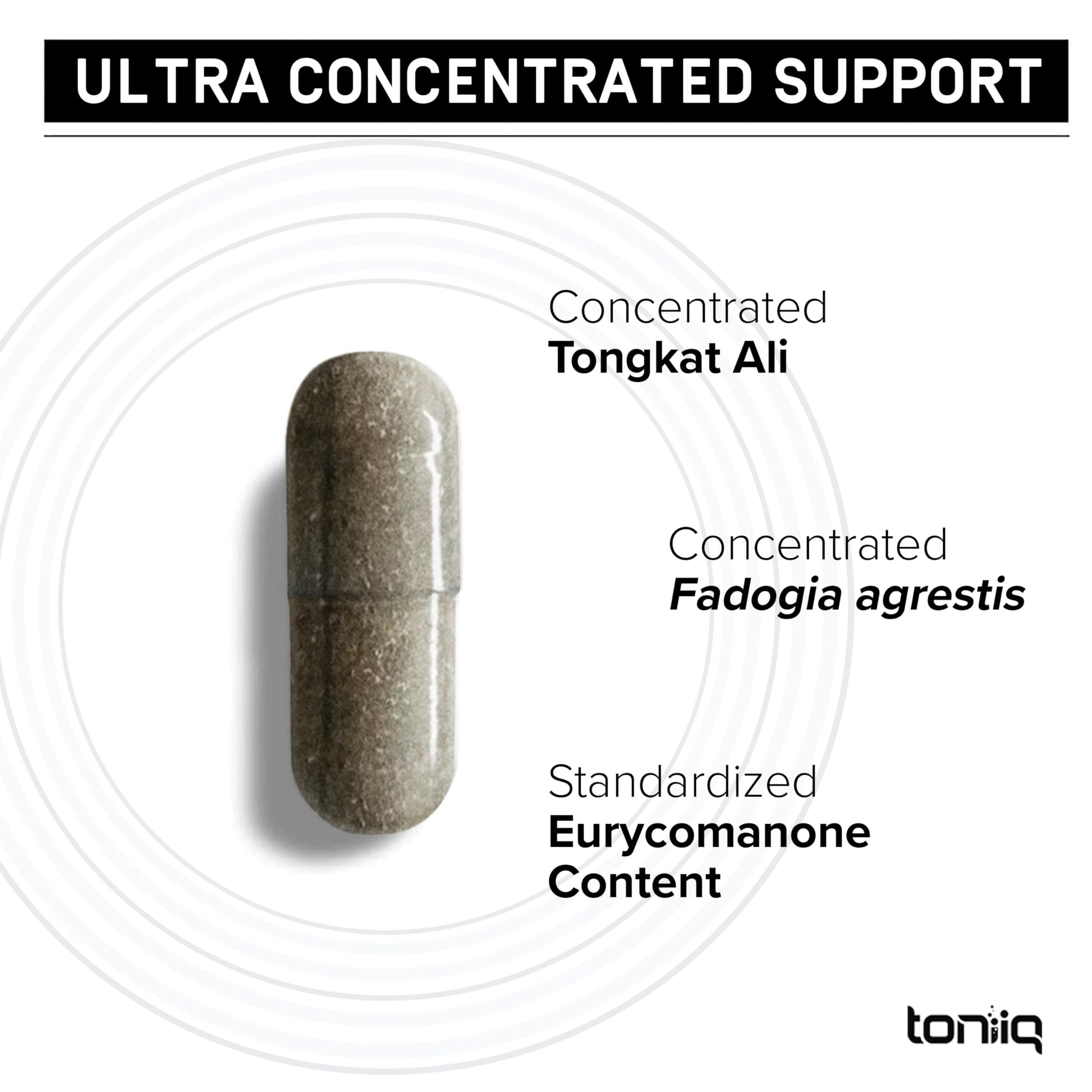 Tongkat Ali Fadogia Agrestis - Ultra High Potency 200:1 Tongkat Ali & 30:1 Fadogia Agrestis - 2% Eurycomanone -Third-Party Lab Tested - 120 Capsules Toniiq buy supplements Au