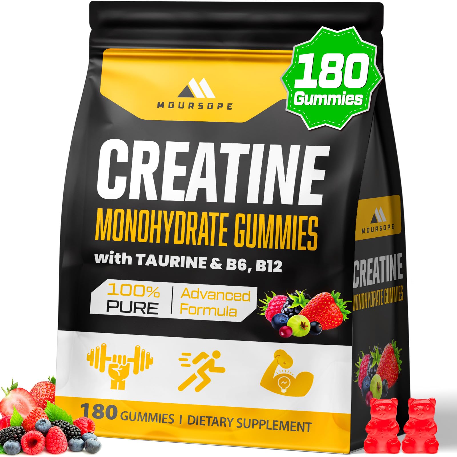 (180 Count) Creatine Monohydrate Gummies for Men & Women - Creatine Pre Workout Gummies for Muscle Builder, Muscle Strength, Recovery, Endurance, Energy, Moursope buy australia supplements