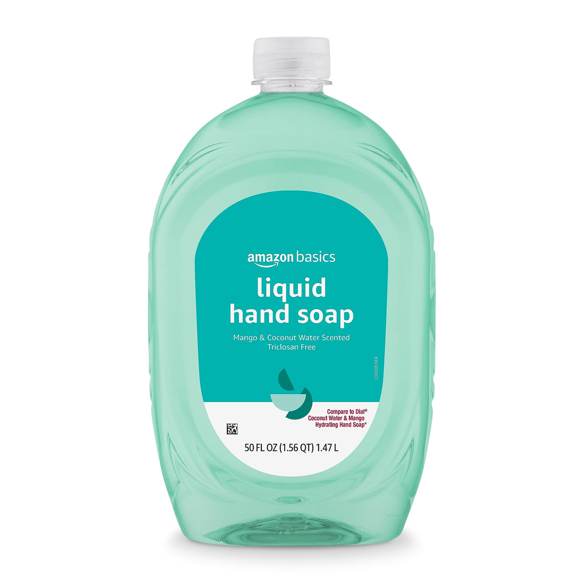 Amazon Basics Liquid Hand Soap Refill, Mango and Coconut Water Scent, Triclosan-Free, Dermatologist Tested, pH Balanced, Paraben-Free, 50 Fl Oz (Pack of 1) (Previously Solimo) Amazon Basics