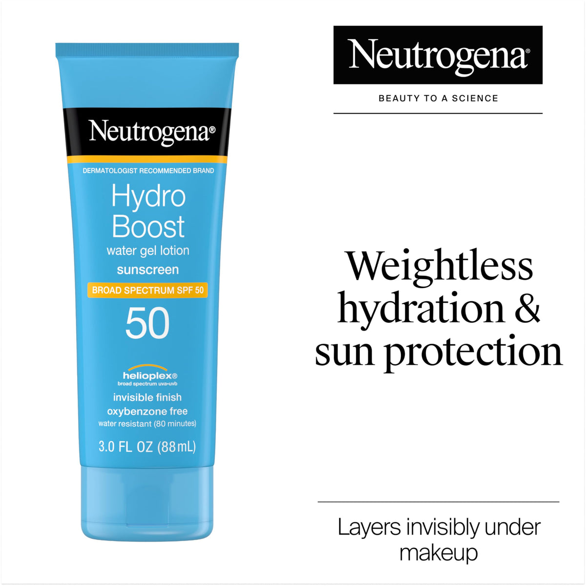 Neutrogena Hydro Boost Water Gel Sunscreen SPF 50, 3 fl oz Neutrogena
