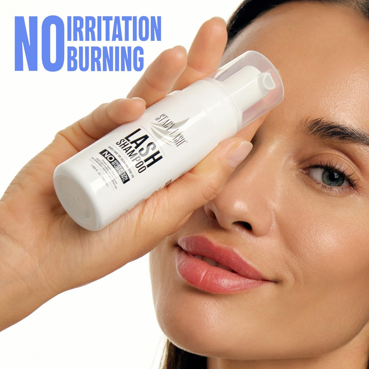 STACY LASH Eyelash Extension Shampoo + Brush / 1.69 fl.oz / 50ml / Korean Makeup Remover/Eyelid Foaming Cleanser/Wash for Extensions & Natural Lashes/Supplies for Professional & Home Use STACY LASH