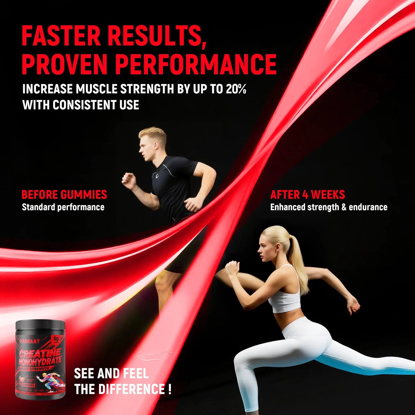 NSF Certified Creatine Gummy - Creatine Monohydrate Gummies 5g for Men & Women - Boost Focus,Strength, and Endurance, Vegan, Gluten-Free, Non-GMO, 2.5 Gram Creatine Parhaat
