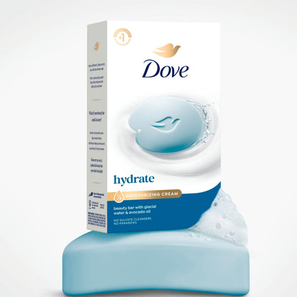 Dove Beauty Bar Soap , Glacial Water & Avocado Oil, I 6 Count 3.75 oz Dove