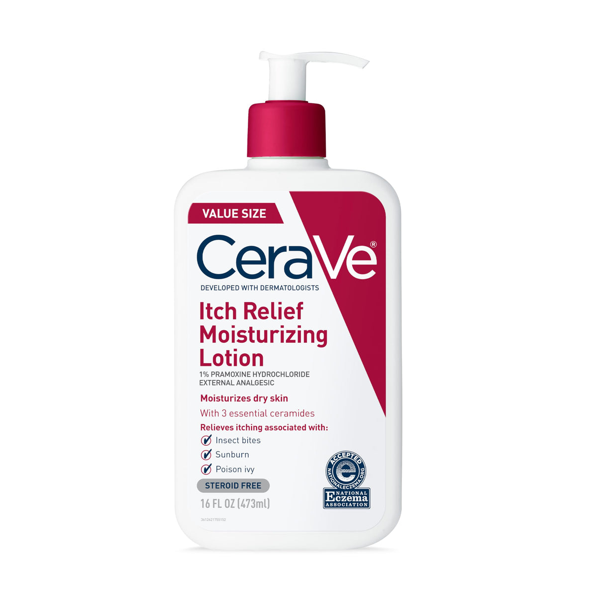 CeraVe Anti Itch Lotion, Hyaluronic Acid Body Moisturizer for Dry Skin,16oz CeraVe