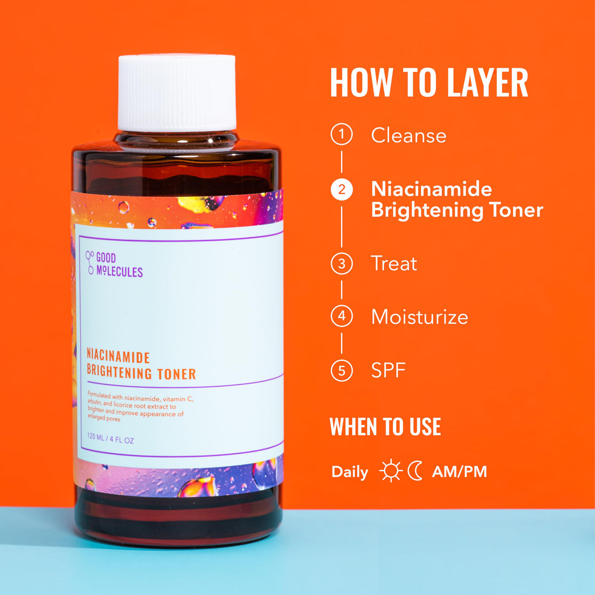 Good Molecules Niacinamide Brightening Toner with Arbutin, 4 fl oz Good Molecules