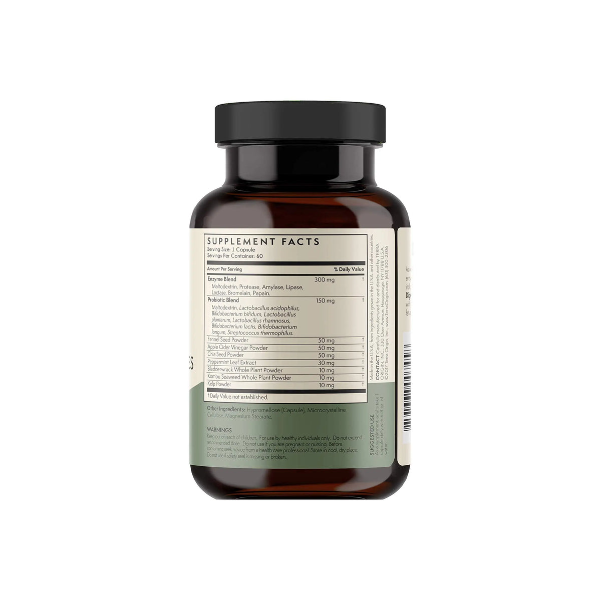 TERRA ORIGIN Digestive Enzymes with Probiotics & Prebiotics | 60 Capsules | Supports Digestive Gut Health | Non GMO, Gluten Free, TERRA ORIGIN