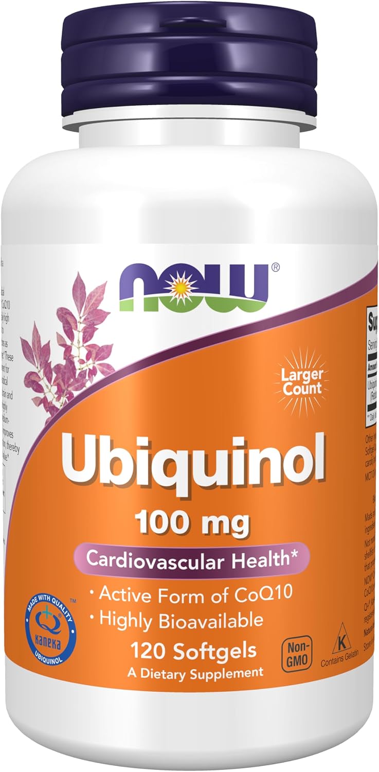 NOW Supplements, Ubiquinol 100 mg, High Bioavailability (the Active Form of CoQ10), 120 Softgels Gsupps Australia