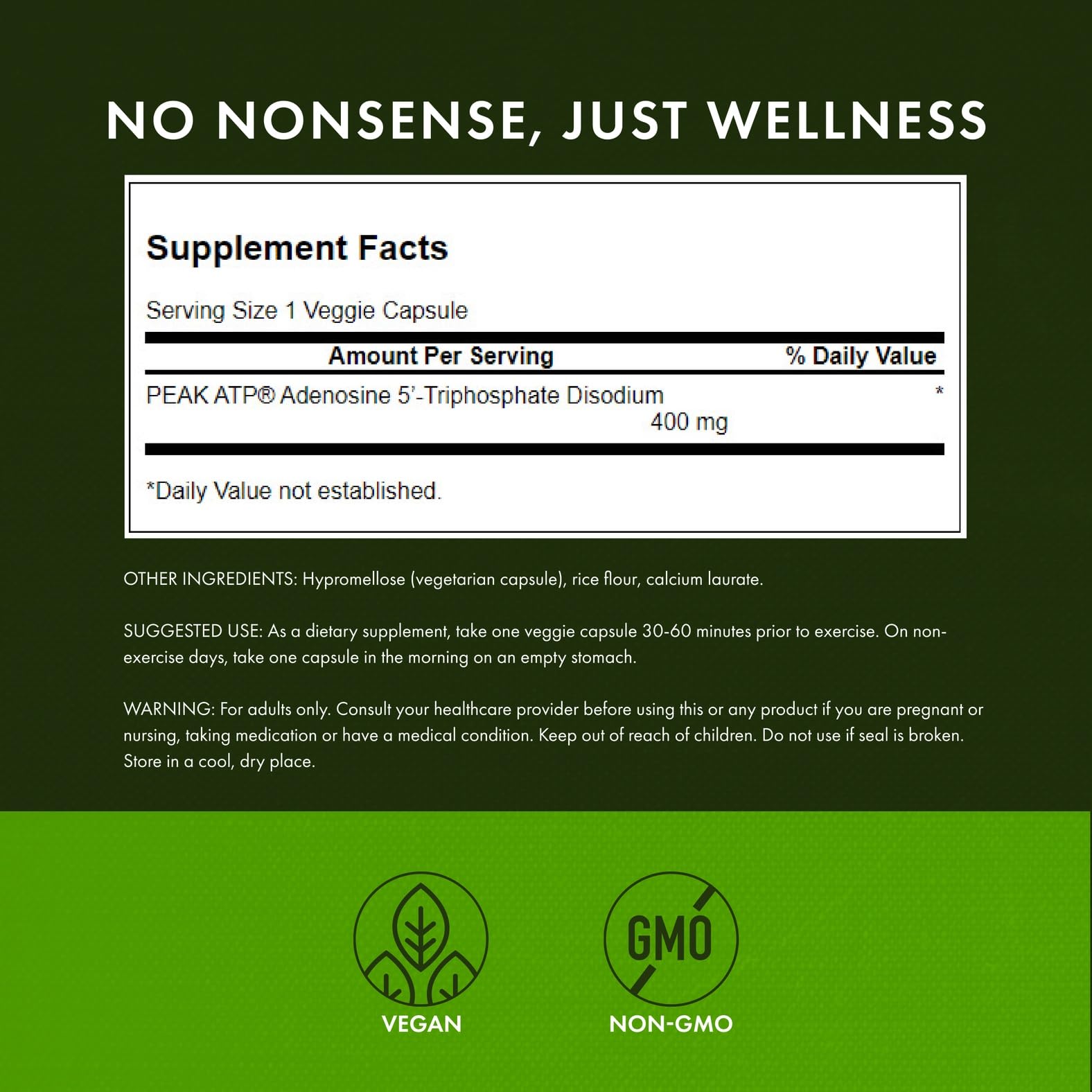 Swanson Maximum Strength Peak ATP Cellular Energy Supplement for Athletes and Active Adults Seeking Performance and Recovery Support - 400 mg (30 Veggie Capsules, 2 Pack) Swanson buy australia supplements