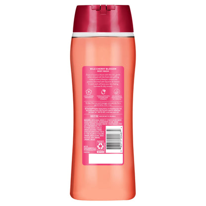 Suave Moisturizing Body Wash, with Wild Cherry Blossom and Vitamin E Extract, No Parabens, No Phtahaltes, 18 Oz Pack of 6 Suave