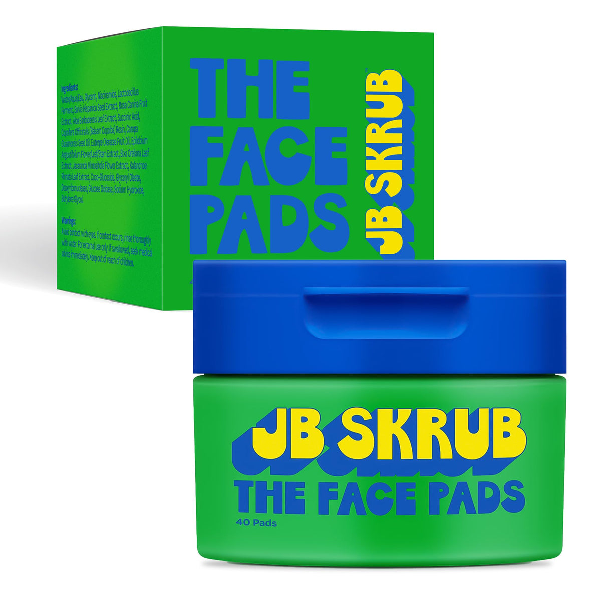 Acne Face Wipes for Teen Boys, 40 Cleansing Pads with Niacinamide JB SKRUB