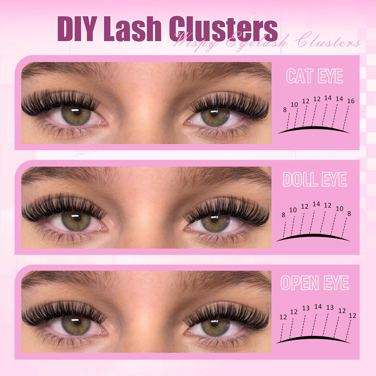 FADLASH DIY Lash Clusters Individual Eyeslash Extensions D Curl 280PCS Natural Eyelash Clusters Soft Band Wispy Volume Eyelash Extension for Beginners DIY at Home (40D-0.07-D, 8-16mm) FADLASH