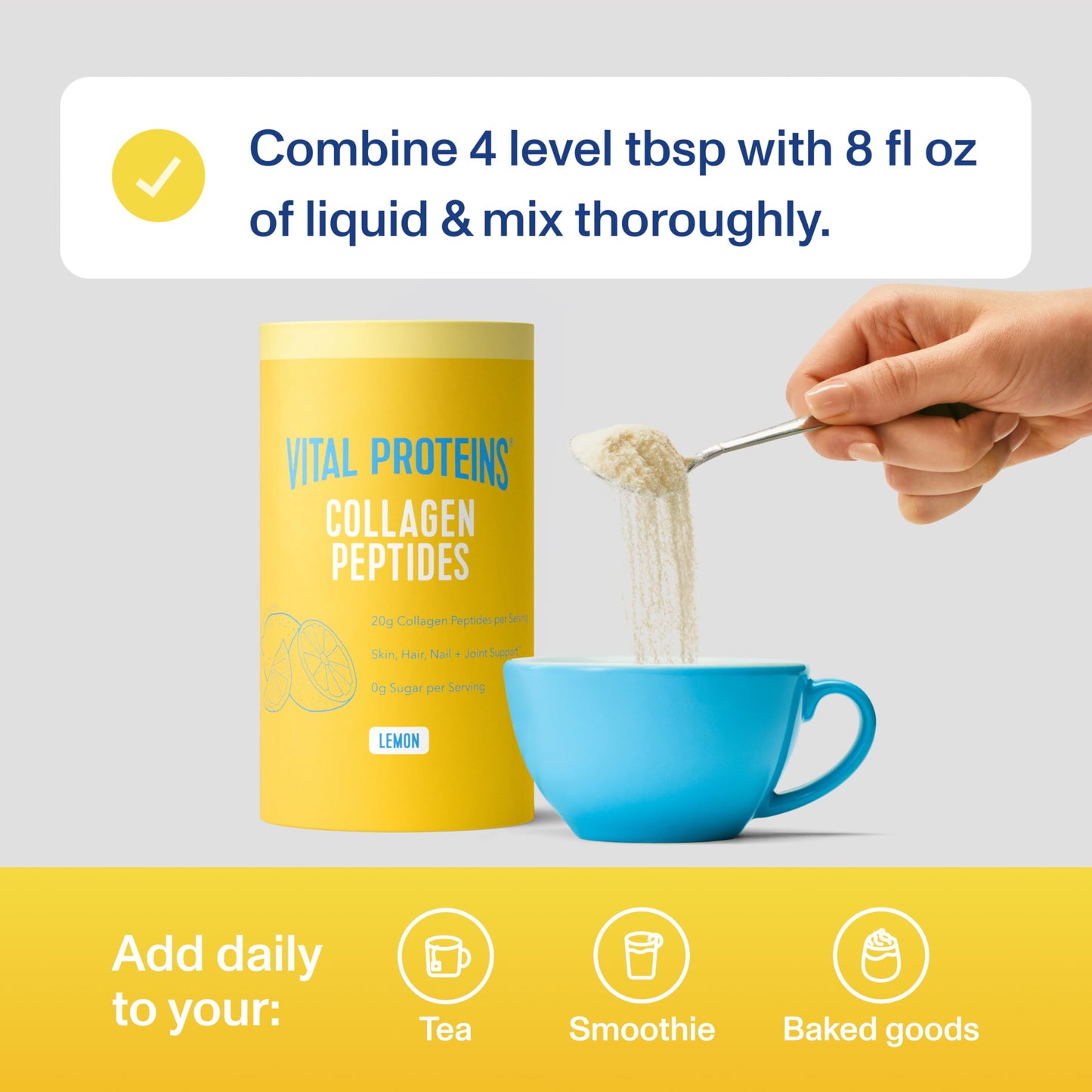 Vital Proteins Collagen Peptides Powder, Collagen Supplements, Hair & Skin Health, 14 Servings, Lemon Vital Proteins