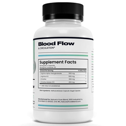 Nature's Pure Blend Nitric Oxide Supplements for Men – L-Arginine L-Citrulline – Heart Support & Flow Circulation Booster – 1500MG L Arginine and L Citrulline, Preworkout, Bodybuilding Nature's Pure Blend
