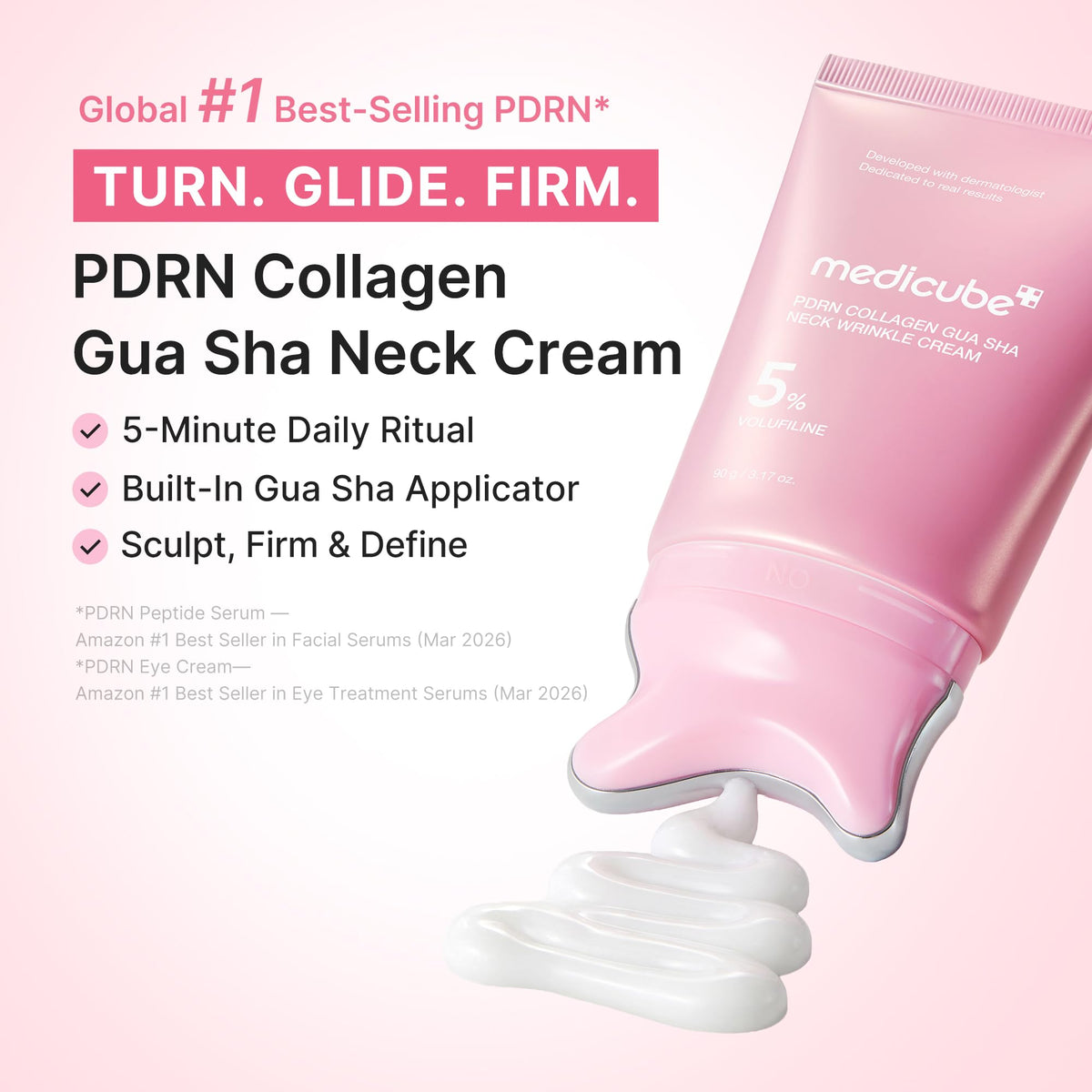 medicube PDRN Collagen Gua Sha Neck Wrinkle Cream - Firming, Contour Care medicube