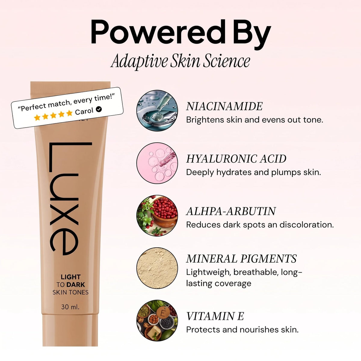 Luxe Color Changing Foundation – Medium Luxe Cosmetics