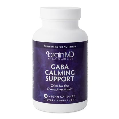BRAINMD Dr Amen GABA Calming Support - 90 Capsules, Pack of 2 - Promotes Relaxation - Contains Magnesium, Vitamin B6 & Lemon Balm - 180 Total Servings