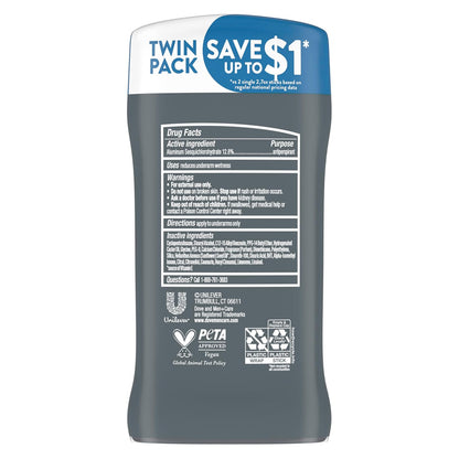 DOVE MEN + CARE Antiperspirant Deodorant Stick Clean Comfort Twin Pack 72-Hour Sweat & Odor Protection Antiperspirant for Men With 1/4 Moisturizing Cream 2.7 oz Gsupps Australia