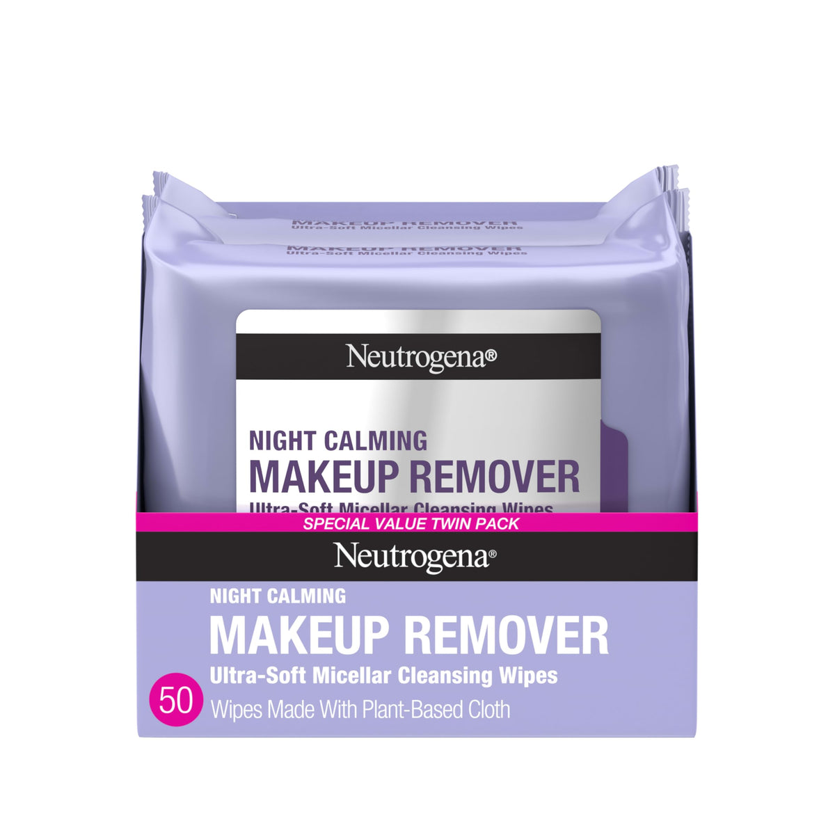 Neutrogena Night Calming Makeup Remover Face Wipes, 2 x 50 ct Neutrogena
