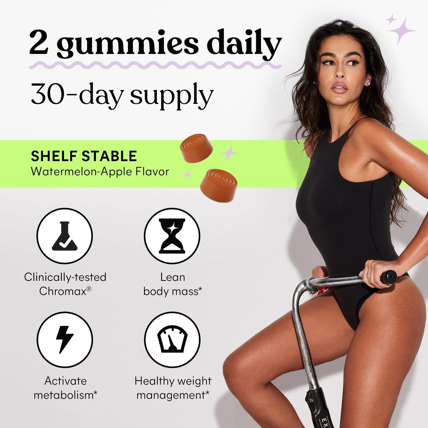 Lemme Tone Metabolism & Body Toning Gummies with Apple Cider Vinegar, Clinically Studied Chromium & B12, Blood Sugar & Weight Management Support, Watermelon Apple Flavor, 60 Count, 30-Day Supply