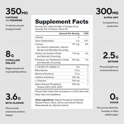 LEGION Pulse Pre Workout Supplement - All Natural Nitric Oxide Preworkout Drink to Boost Energy, Creatine Free, Naturally Sweetened, Beta Alanine, Citrulline, Alpha GPC (Fruit Punch)