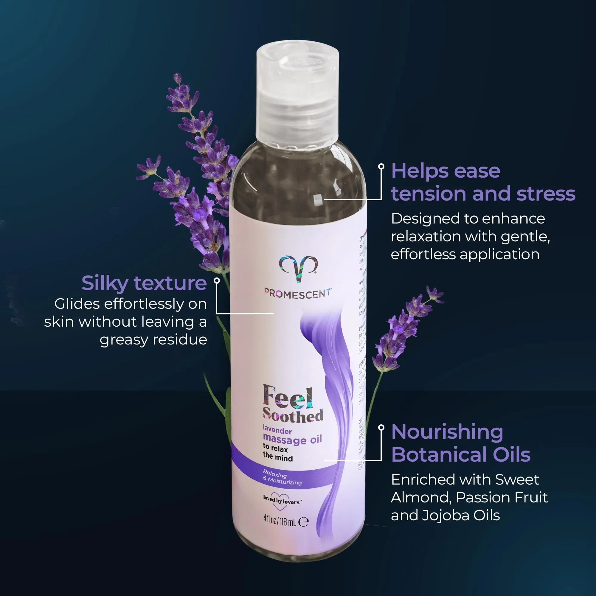 Promescent Lavender Massage Oil for Massage Therapy, Massage Oils for Date Night, Premium Lavender Body Oil for Men & Women to Relieve Stress & Sore Muscles, Essential Oils for Skin (4 oz) Promescent buy australia supplements
